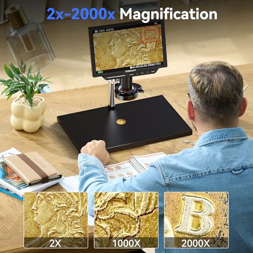 TOMLOV TM4K Max 4K Digital Microscope with Ring Light