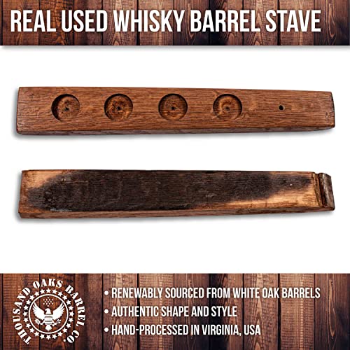 VIP Crystal Bourbon Glass Flight Set with Oak Barrel Stave