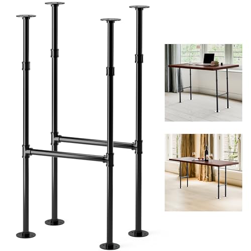 Industrial Pipe Counter Bar Height Table Legs - Set of 2