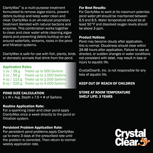 CrystalClear ClarityMax All-in-One Pond Clarifier Treatment 6LB