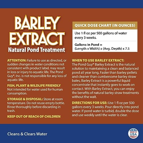 Natural Barley Extract for Clear Pond Water - 1 Gallon