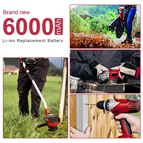 2 Packs of 18V 6000mAh Battery for Einhell