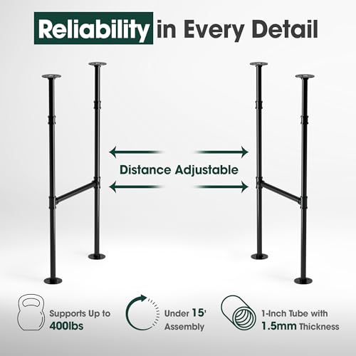 Industrial Pipe Counter Bar Height Table Legs - Set of 2