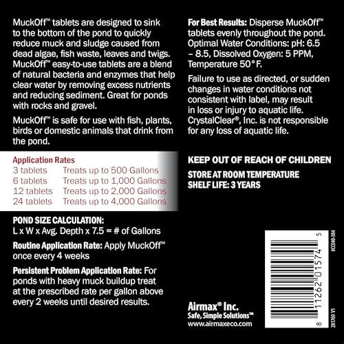 CrystalClear MuckOff Pond Treatment Tablets, Fish & Pet Safe