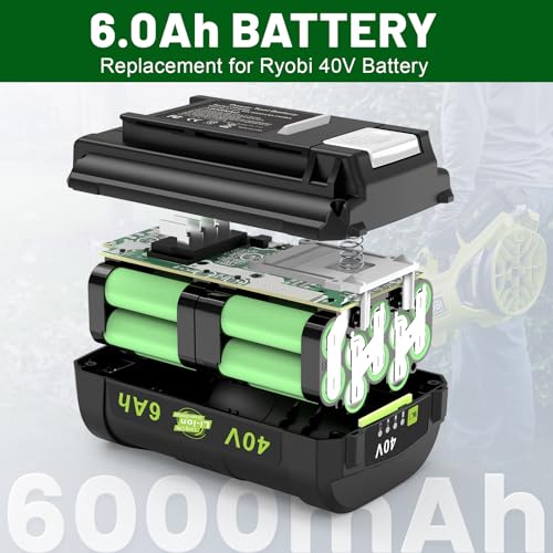 KEATFE 40V 6.0Ah OP4060 Battery for Ryobi