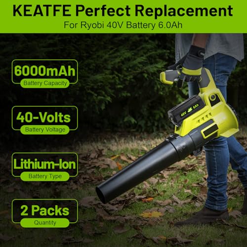 KEATFE 40V 6.0Ah OP4060 Battery for Ryobi
