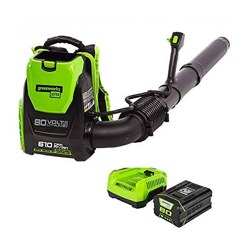 Greenworks 80V Cordless Backpack Blower with Battery Charger