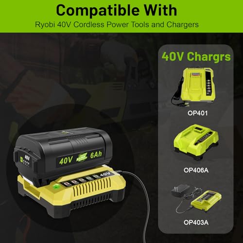 KEATFE 40V 6.0Ah OP4060 Battery for Ryobi