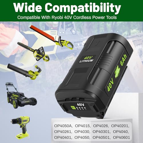 KEATFE 40V 6.0Ah OP4060 Battery for Ryobi