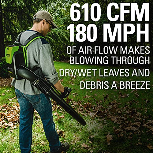 Greenworks 80V Cordless Backpack Blower with Battery Charger