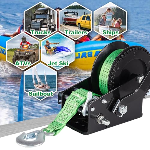 3500 lbs Heavy Duty Hand Crank Trailer Winch