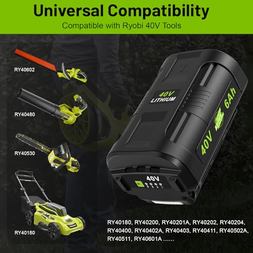 KEATFE 40V 6.0Ah OP4060 Battery for Ryobi
