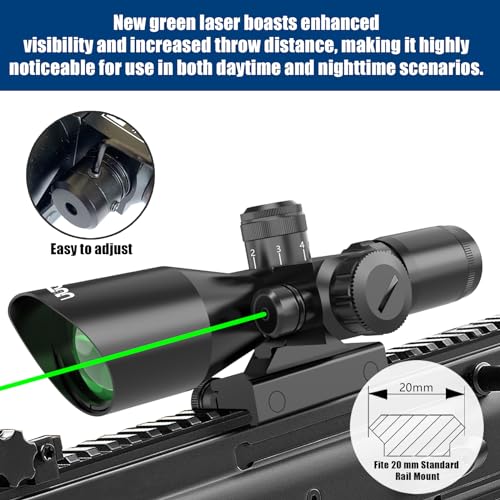 VIP Green Laser Tactical Rifle Scope with Mount