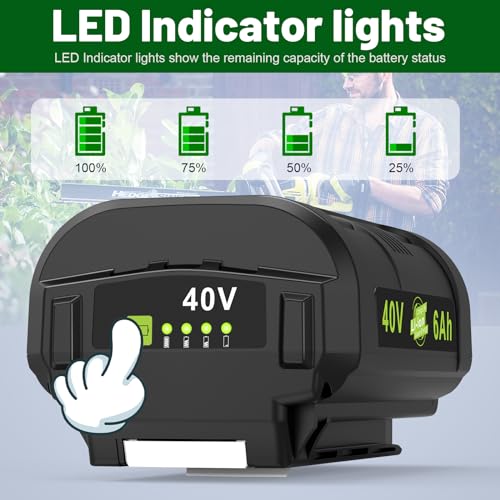 KEATFE 40V 6.0Ah OP4060 Battery for Ryobi