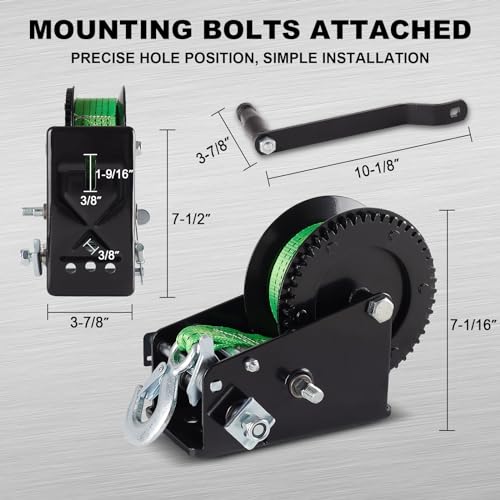 3500 lbs Heavy Duty Hand Crank Trailer Winch