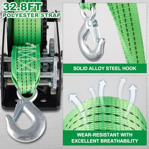 3500 lbs Heavy Duty Hand Crank Trailer Winch