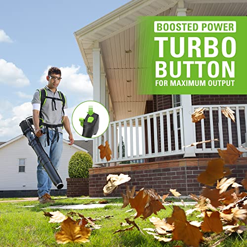 Greenworks Cordless Backpack Leaf Blower with 8.0Ah Battery