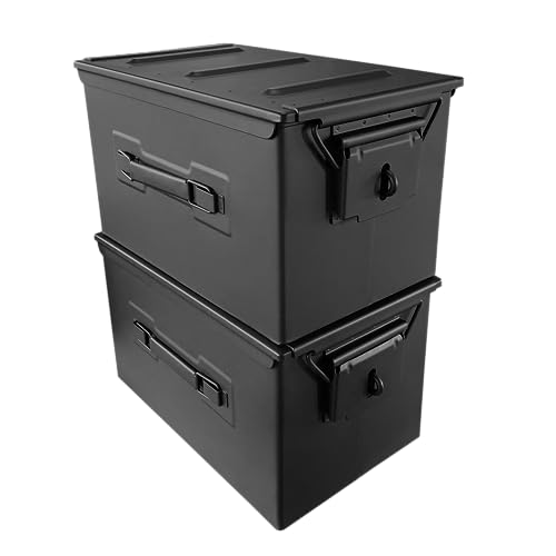 Black Sierra XL Steel Lockable Ammo Can: Airtight Storage