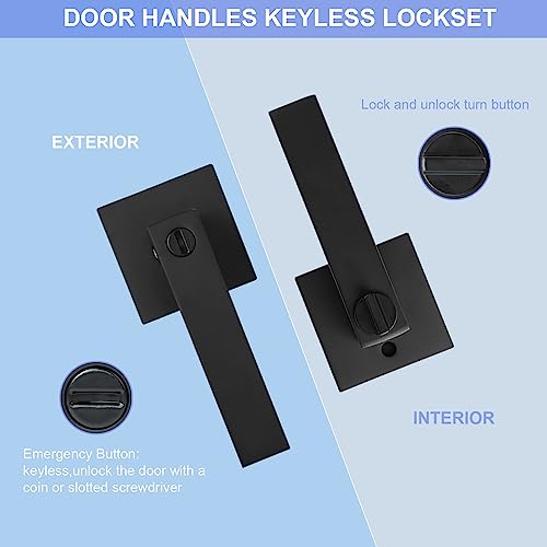 Matte Black Privacy Door Levers, 8 Pack