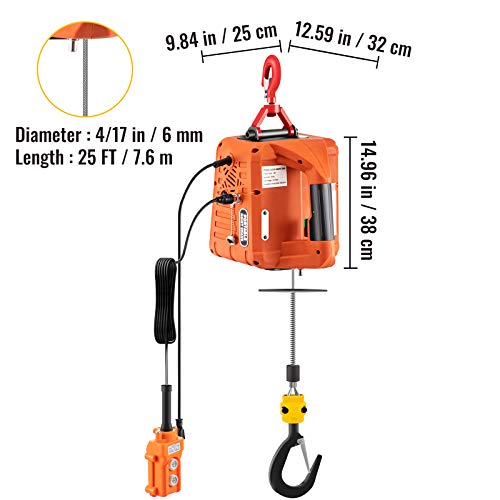VEVOR 3-in-1 Electric Hoist Winch - 1100lbs