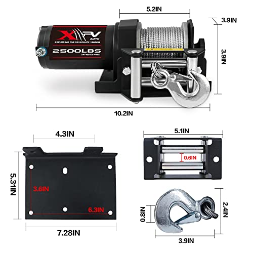 XPV AUTO 2500lbs Electric Winch Waterproof with Remote