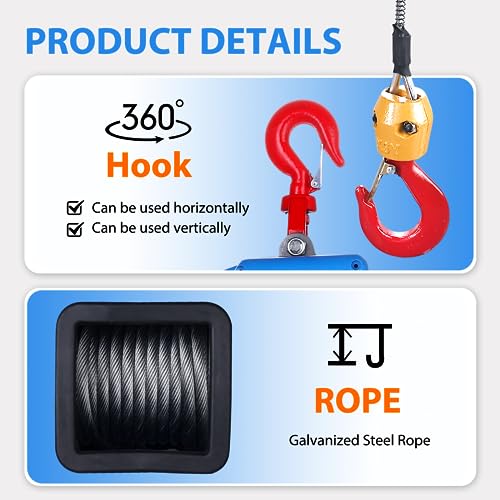 3-in-1 Electric Hoist Winch 1100lb Wireless Remote VIP