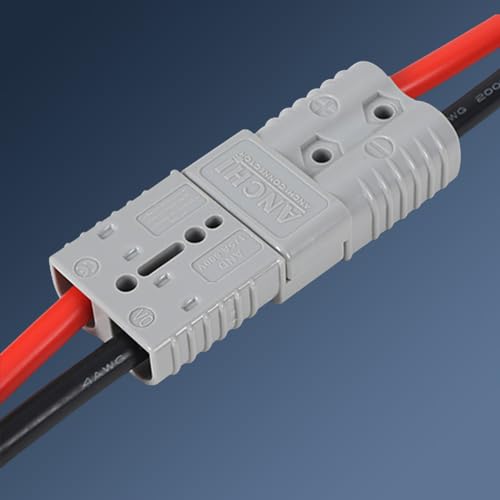 6-Pack 350A Forklift Battery Connectors 2/0 AWG Gray