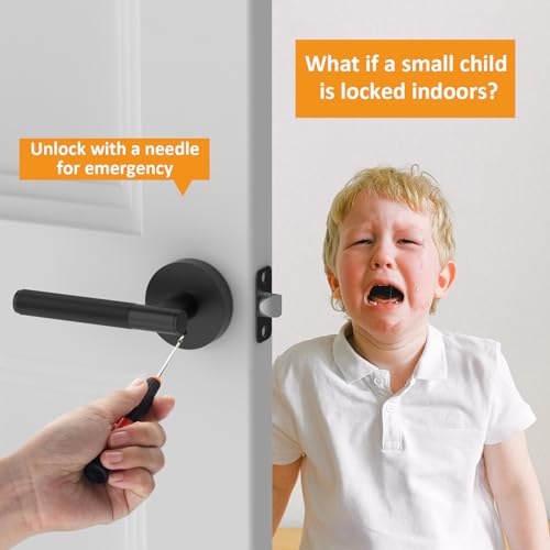 3 Pack Matte Black Interior Privacy Door Handles