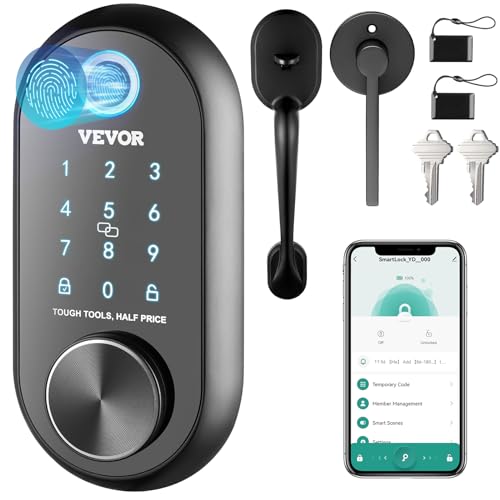 VEVOR 5-in-1 Smart Lock, Biometric, Bluetooth, Keyless