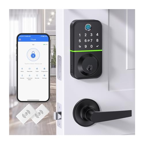 Fingerprint Keypad Door Lock with Handle Set