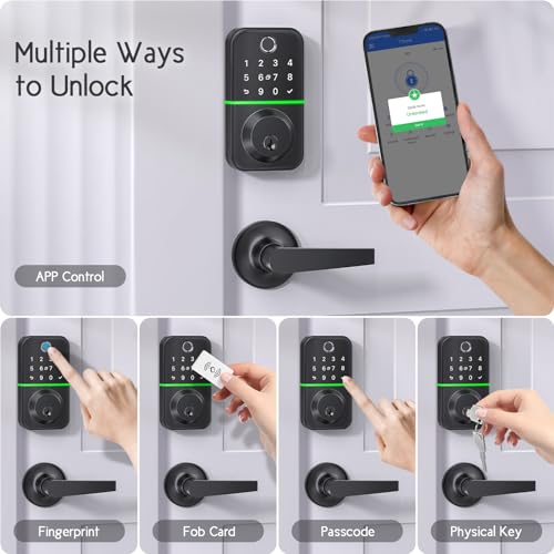 Fingerprint Keypad Door Lock with Handle Set