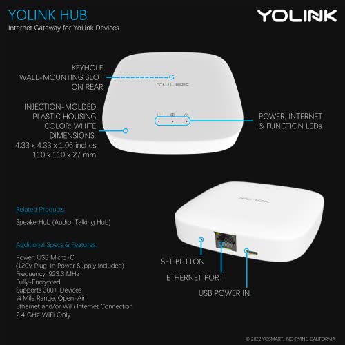 Smart Home Automation Hub for YoLink Devices - White