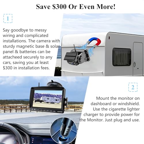 VOONOA Solar Magnetic Wireless Backup Camera - VN003