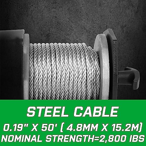 2000lb ATV Electric Winch with Remote Control & Mounting Plate