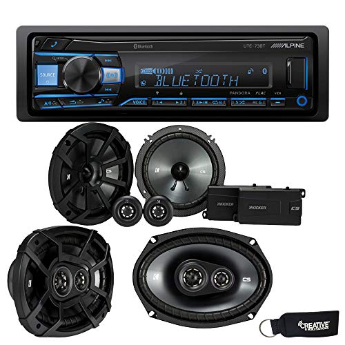 Alpine UTE-73BT Bluetooth Receiver, 6.5" Components, 6x9" Speakers