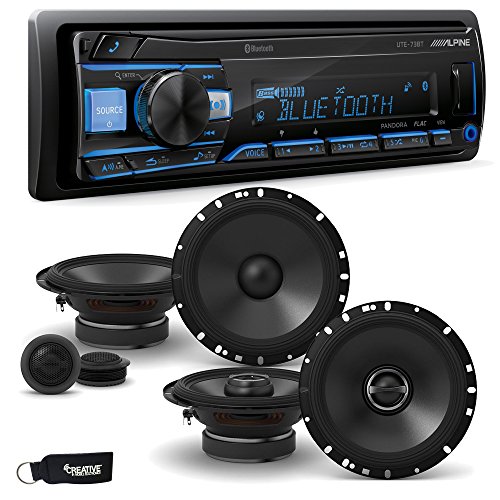 Alpine UTE-73BT Receiver with Bluetooth & Speaker Set