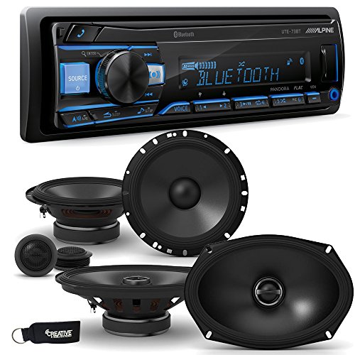 Alpine UTE-73BT Receiver with Bluetooth & Speaker Set