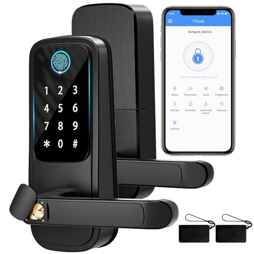 Biometric Smart Lock with Handle and Electronic Keypad