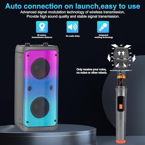 TAMPROAD Bluetooth Speaker with Subwoofer and LED Lights