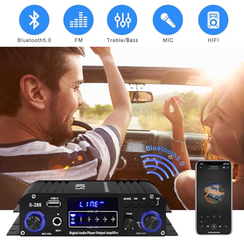 Bluetooth HiFi Home Speaker Amplifier, S-288 4.0CH RMS 40Wx4