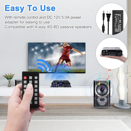 Bluetooth HiFi Home Speaker Amplifier, S-288 4.0CH RMS 40Wx4