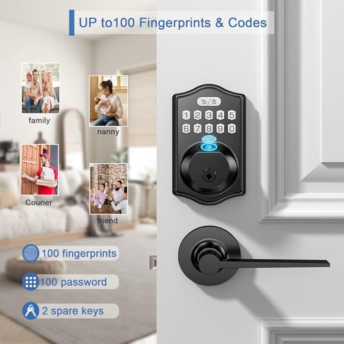 Front Smart Door Lock Set with 2 Handles