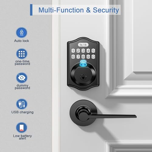 Front Smart Door Lock Set with 2 Handles