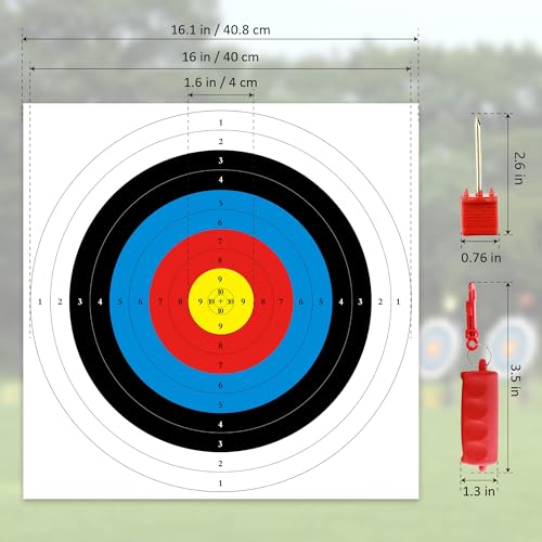 MOLFUJ Archery Targets - 10 Rings, 16x16in