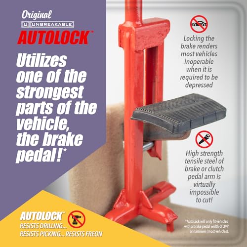 Unbreakable Autolock Patented Anti-Theft Pedal Lock - 3 Keys