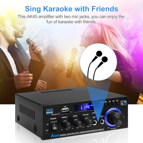 AK45 Bluetooth 5.0 HiFi Stereo Mini Power Amp