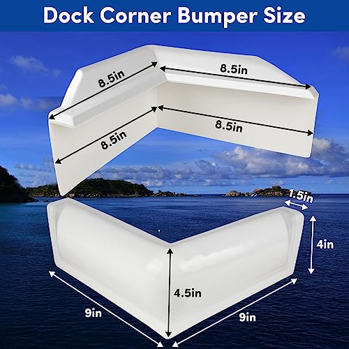 1 Pack White Vinyl Boat Dock Corner Bumper