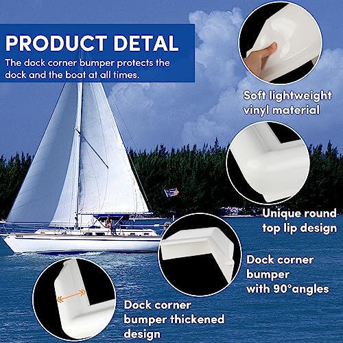 1 Pack White Vinyl Boat Dock Corner Bumper