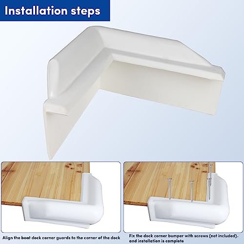 1 Pack White Vinyl Boat Dock Corner Bumper