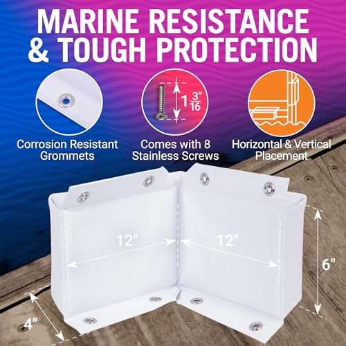 Soft White Boat Dock Corner Bumpers with Screws